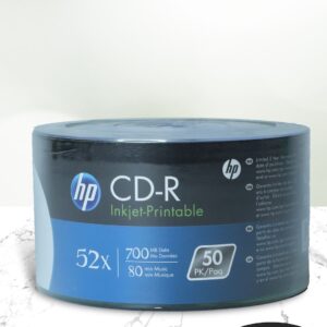 DISCO GRABABLE CD-R DE 700MB – 52x IMPRIMIBLE MARCA: HP , PRECIO DE CONO DE 50 UNIDADES