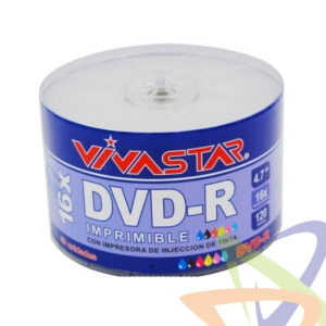 DISCO GRABABLE DVD-R DE 4.7GB 4X MARCA: VIVASTAR , PRECIO EN CONO DE 50 UNIDADES